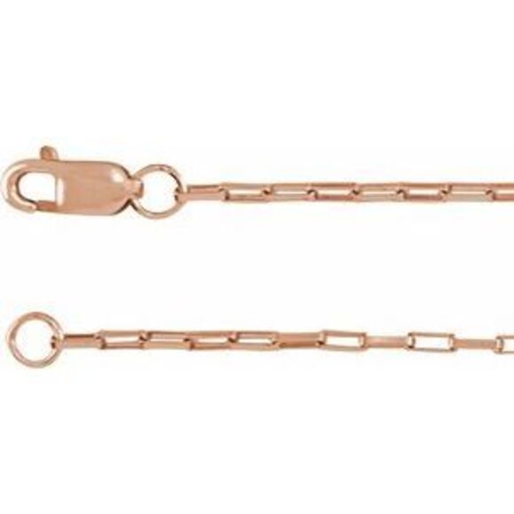 Kazi Luxury 14K Rose Gold 1.2 mm Elongated Box 16
